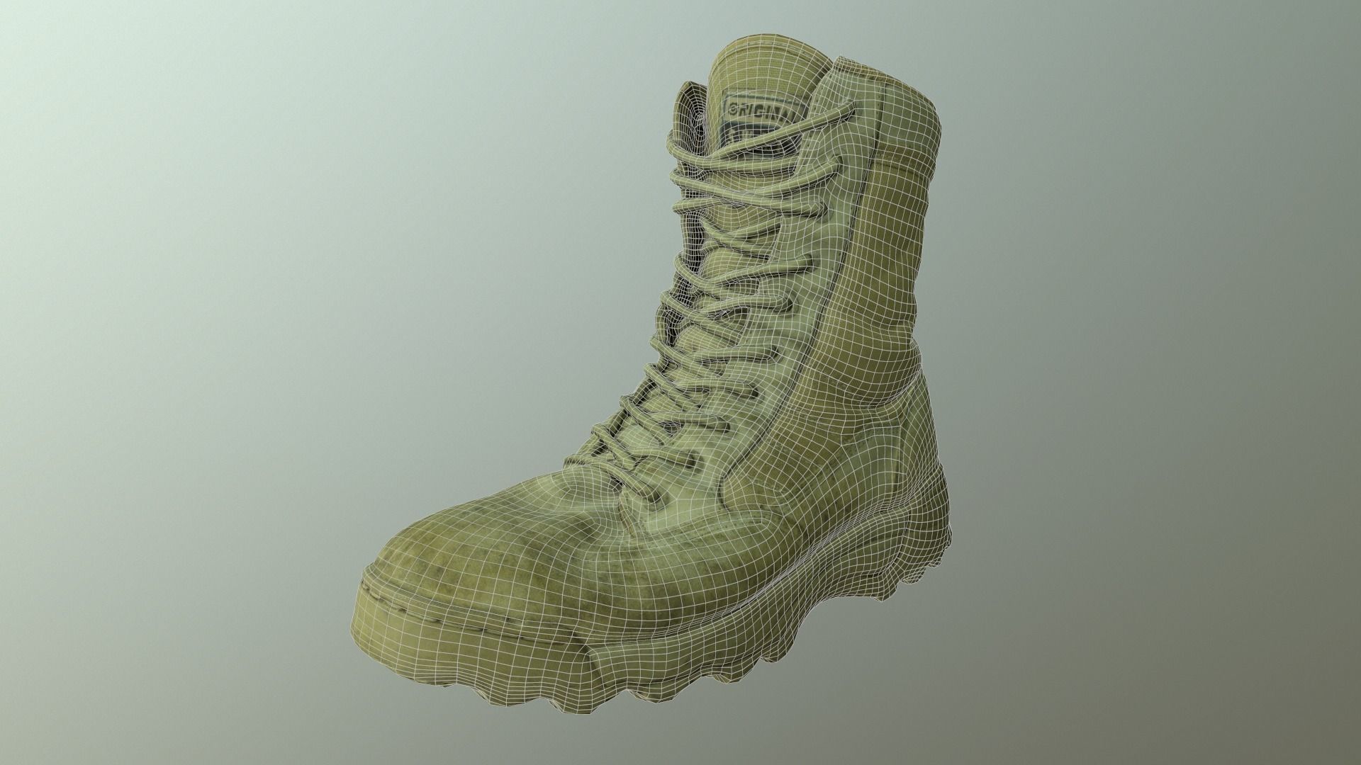 Military Boot Low-poly 3D model_8