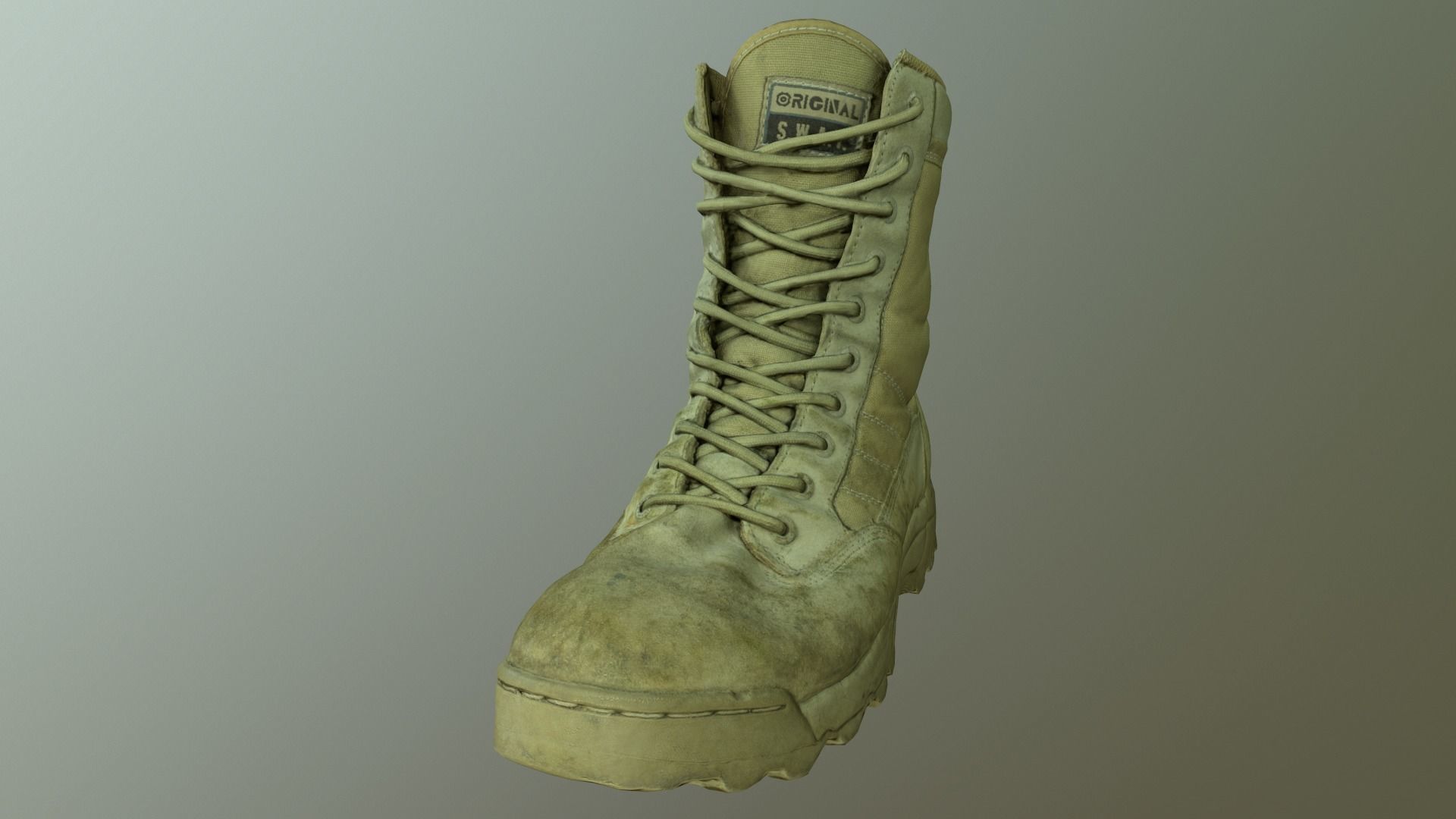 Military Boot Low-poly 3D model_1