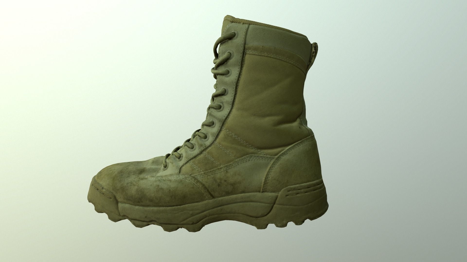 Military Boot Low-poly 3D model_5