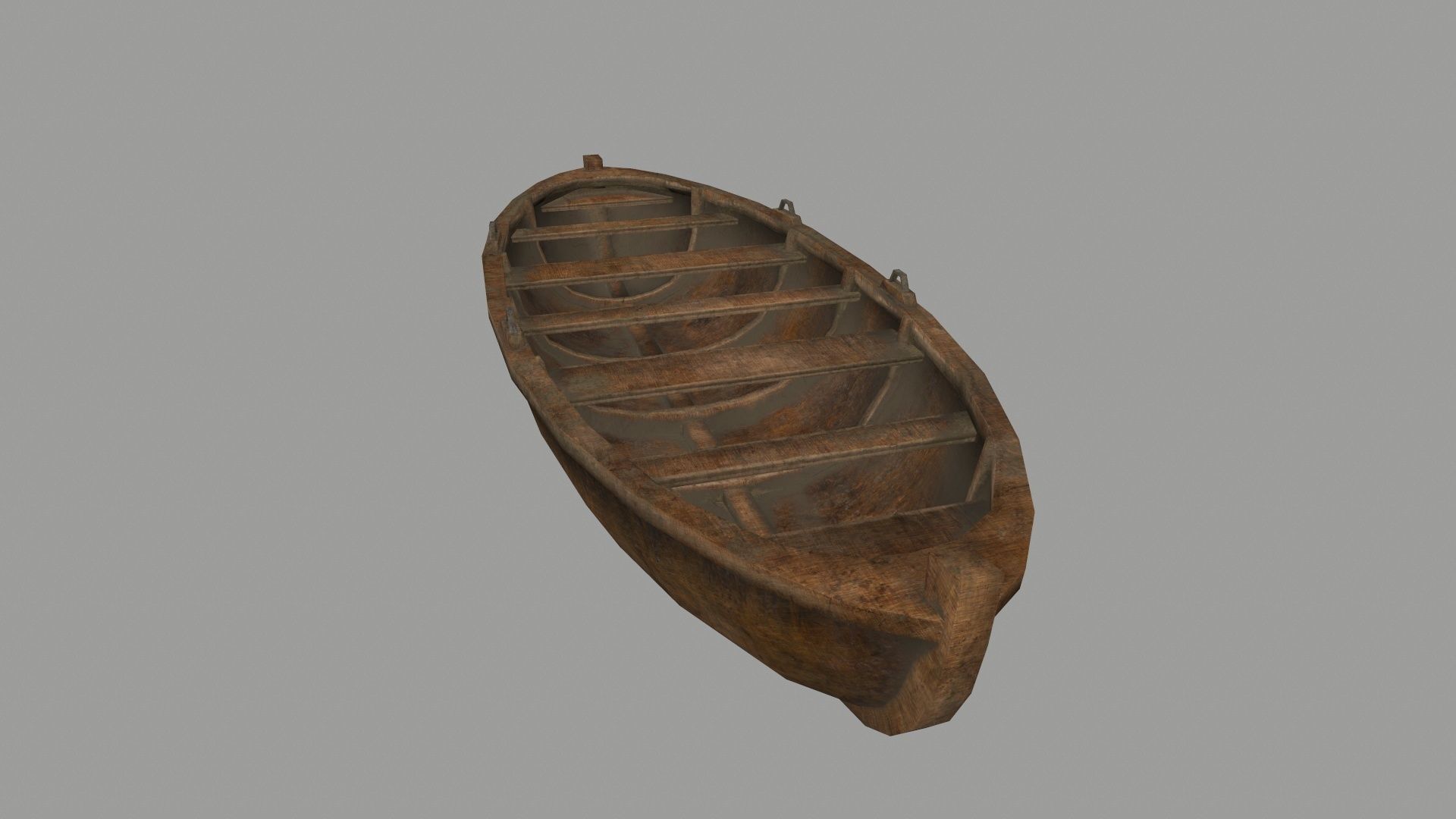 boat 2 old wooden Low-poly 3D model_6
