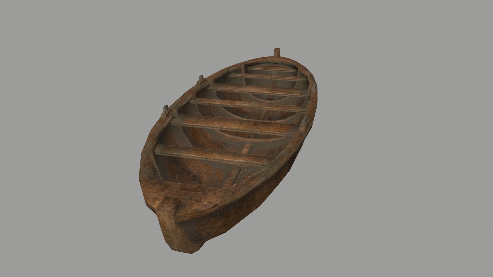 boat 2 old wooden Low-poly 3D model_10