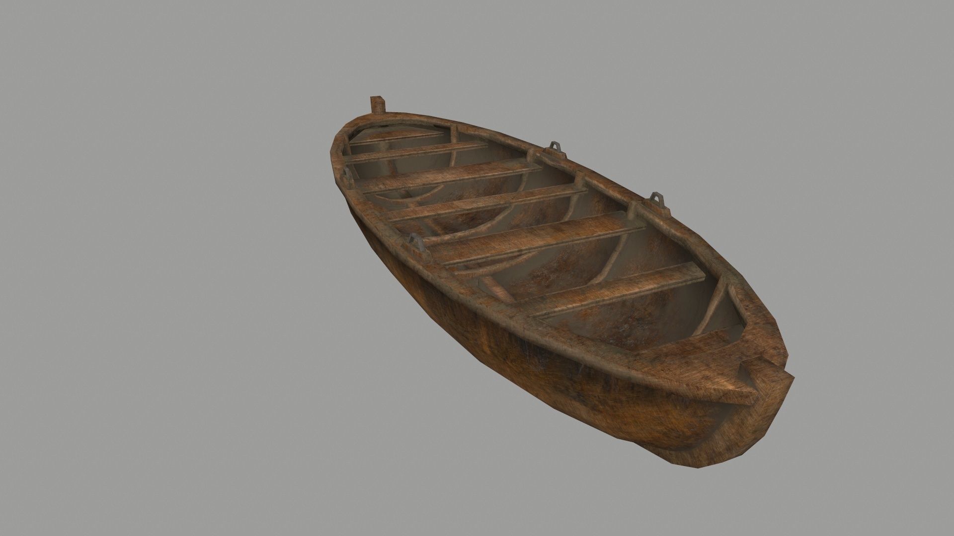 boat 2 old wooden Low-poly 3D model_11