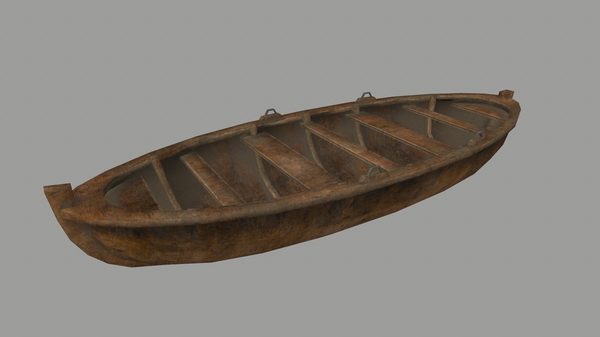 boat 2 old wooden Low-poly 3D model_3