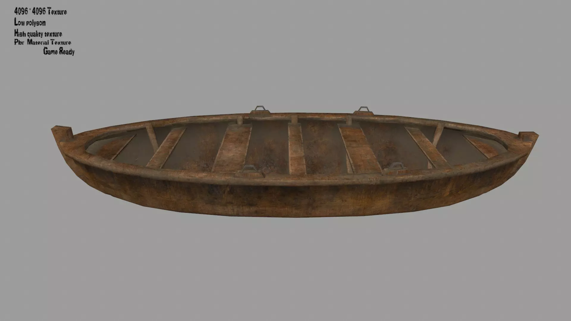 boat 2 old wooden Low-poly 3D model_0