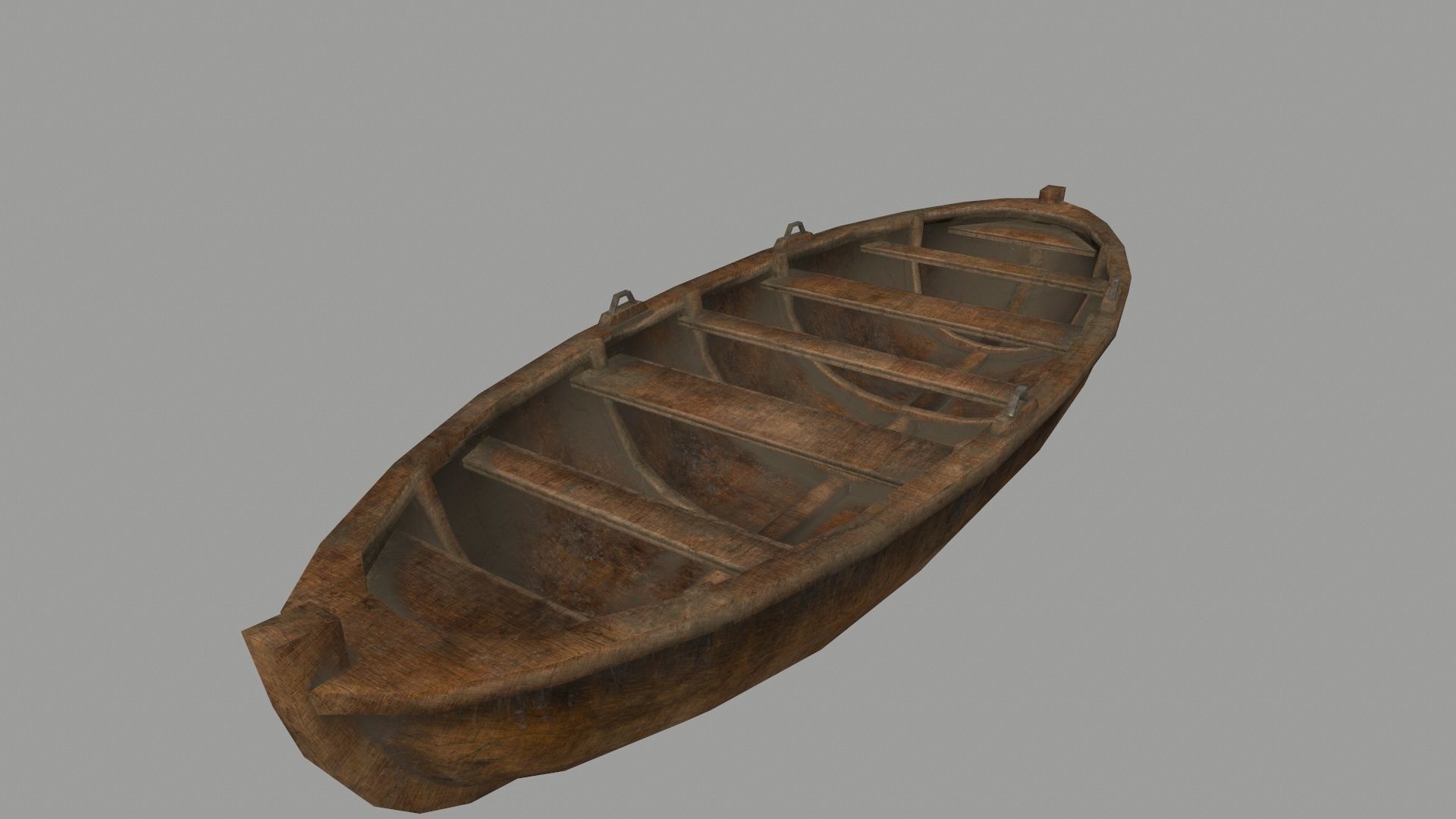 boat 2 old wooden Low-poly 3D model_4