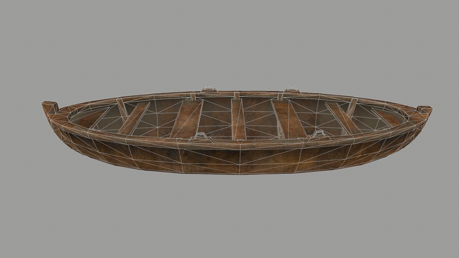 boat 2 old wooden Low-poly 3D model_1