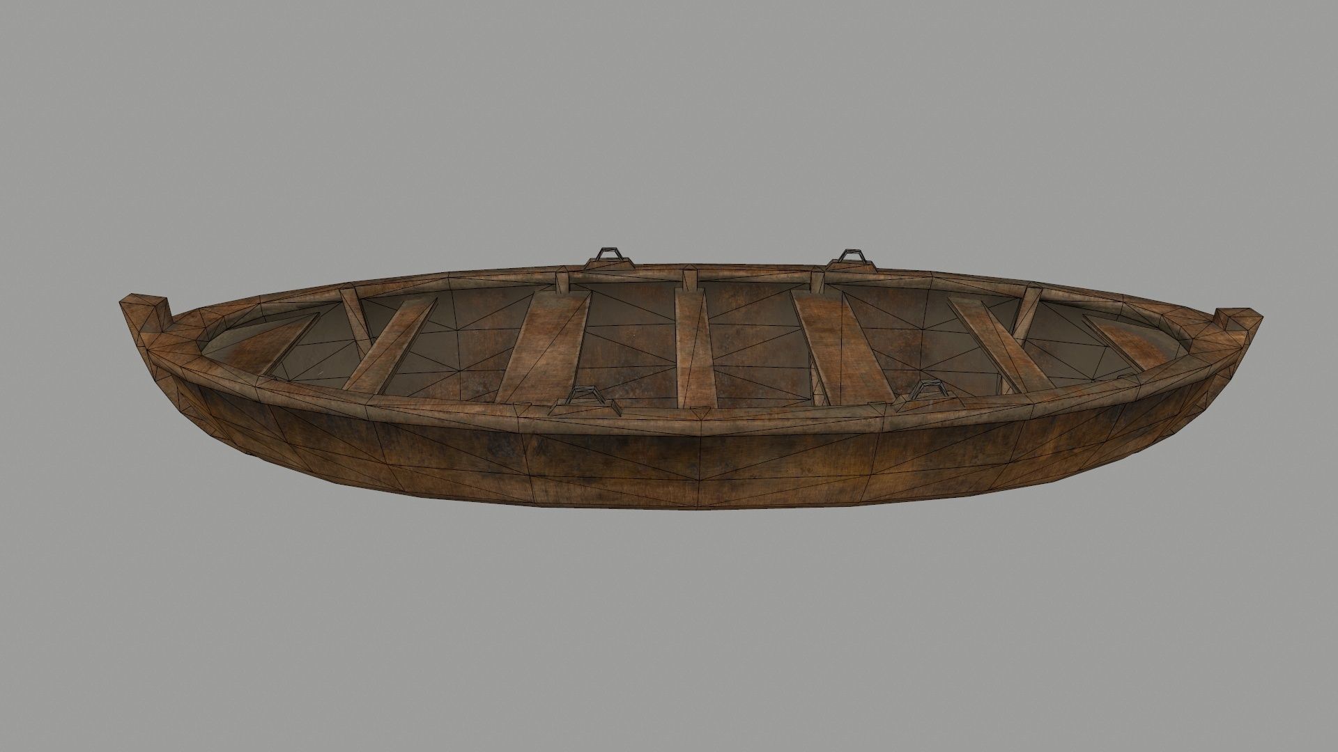boat 2 old wooden Low-poly 3D model_2