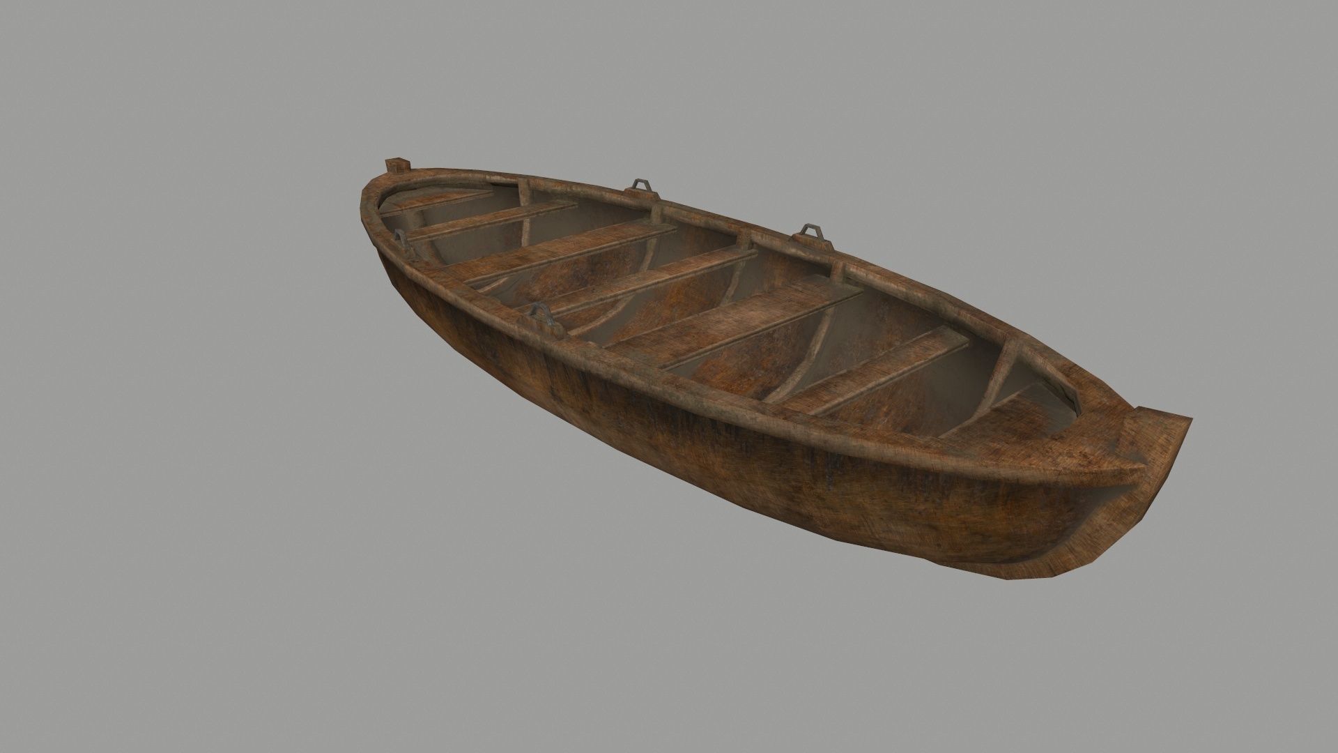 boat 2 old wooden Low-poly 3D model_7