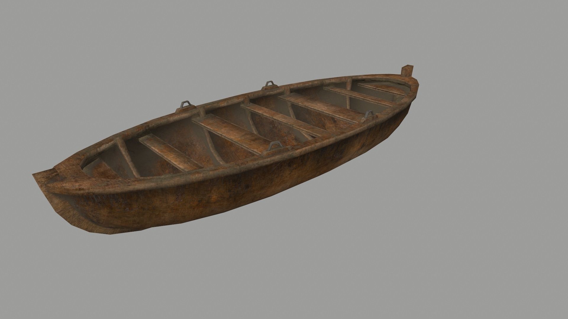 boat 2 old wooden Low-poly 3D model_9