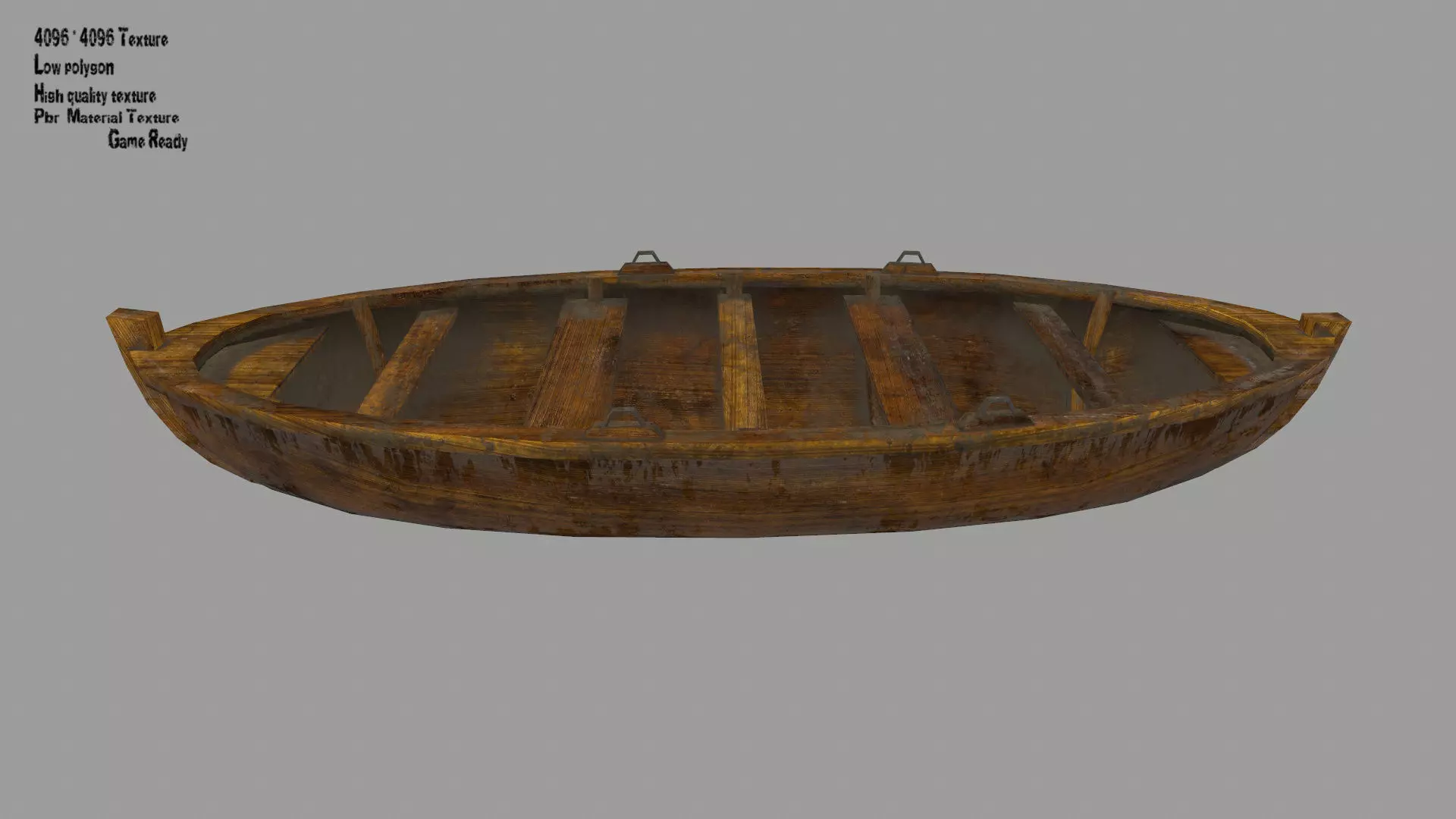 boat 3 wooden Low-poly 3D model_0