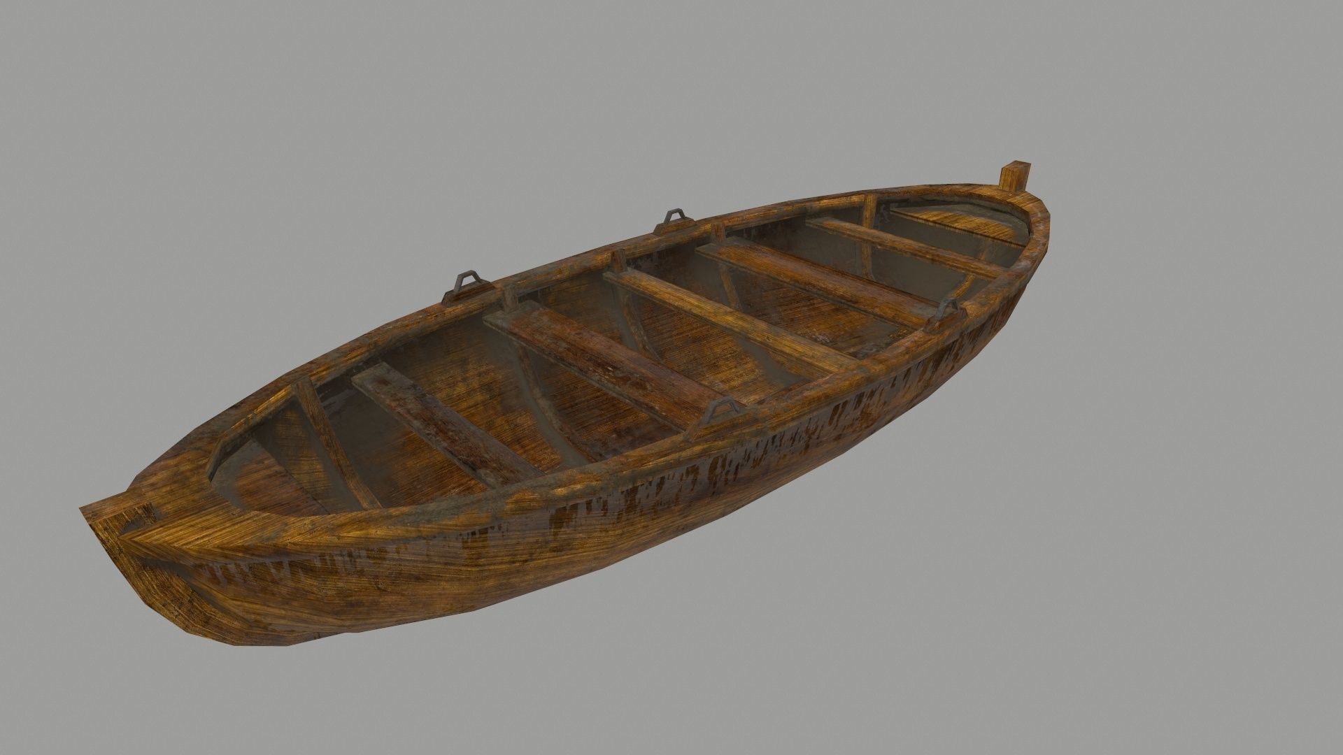 boat 3 wooden Low-poly 3D model_7