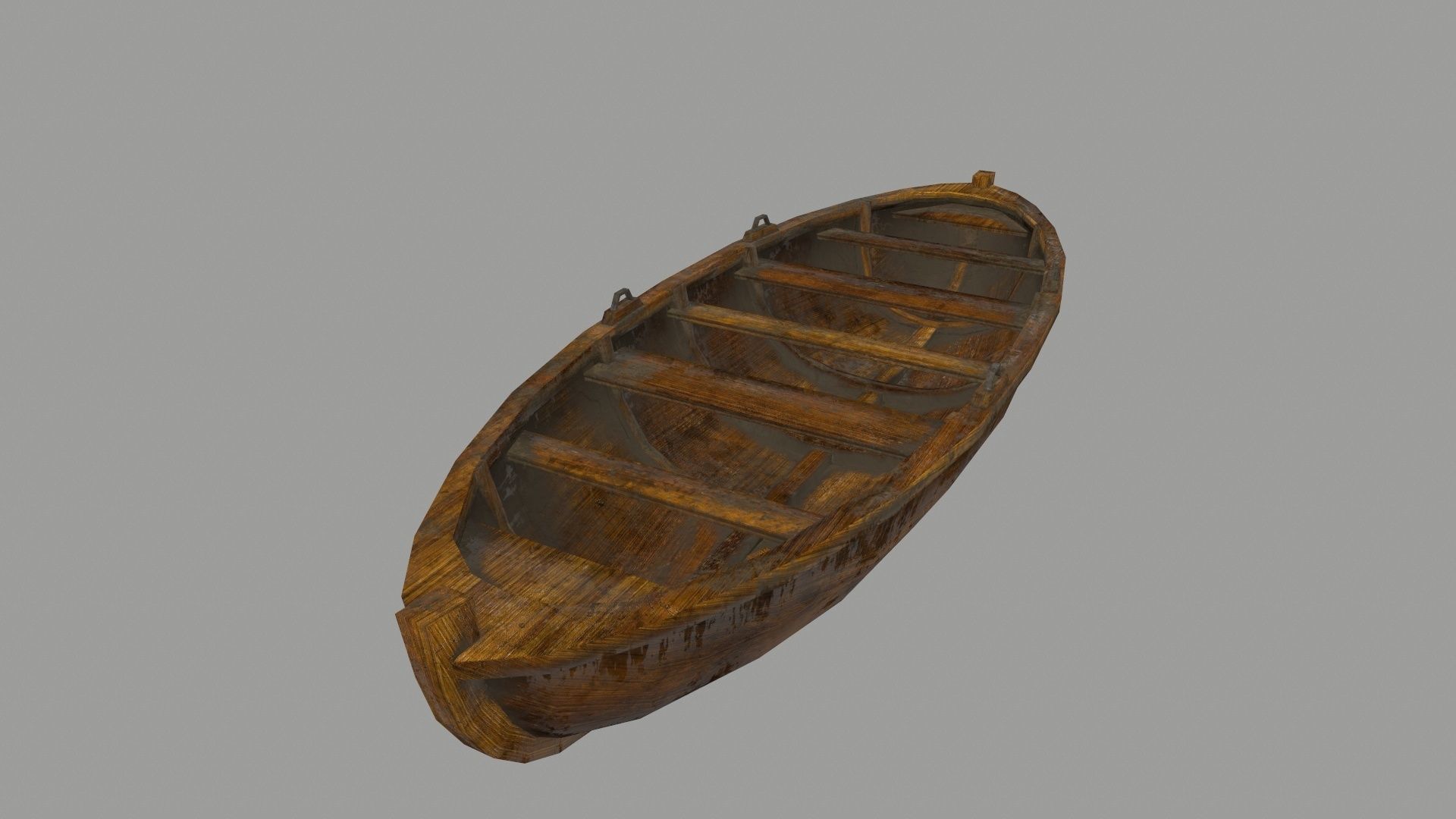 boat 3 wooden Low-poly 3D model_2