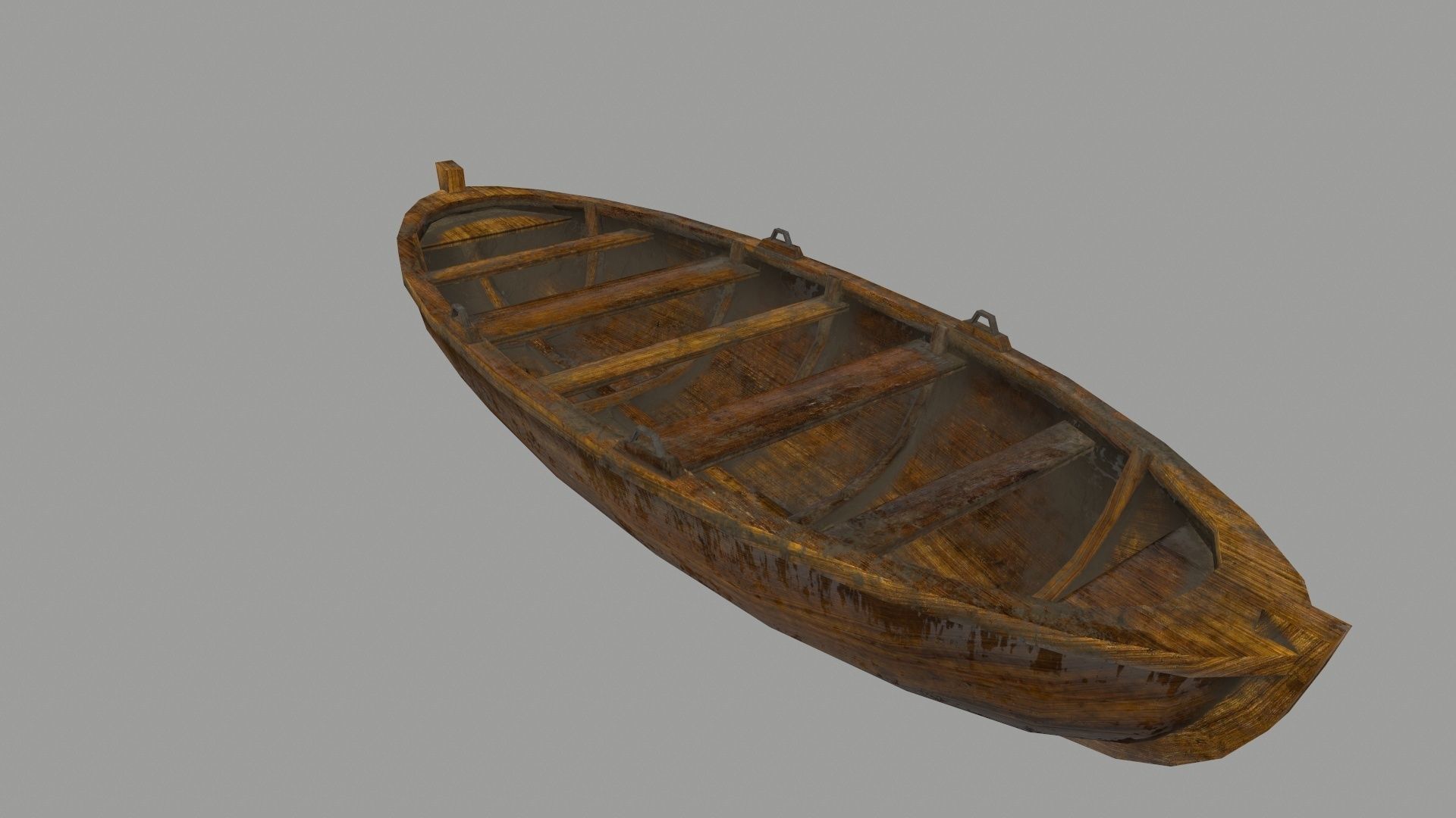 boat 3 wooden Low-poly 3D model_10