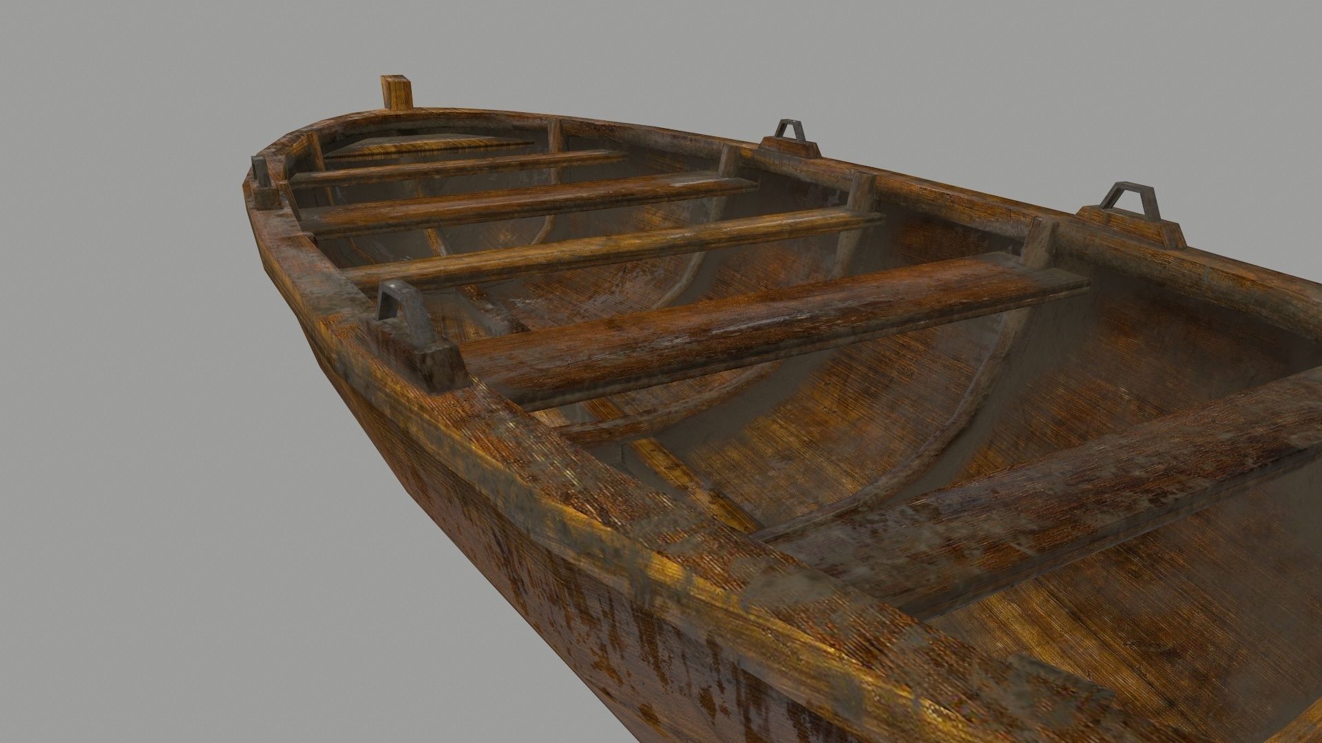 boat 3 wooden Low-poly 3D model_13