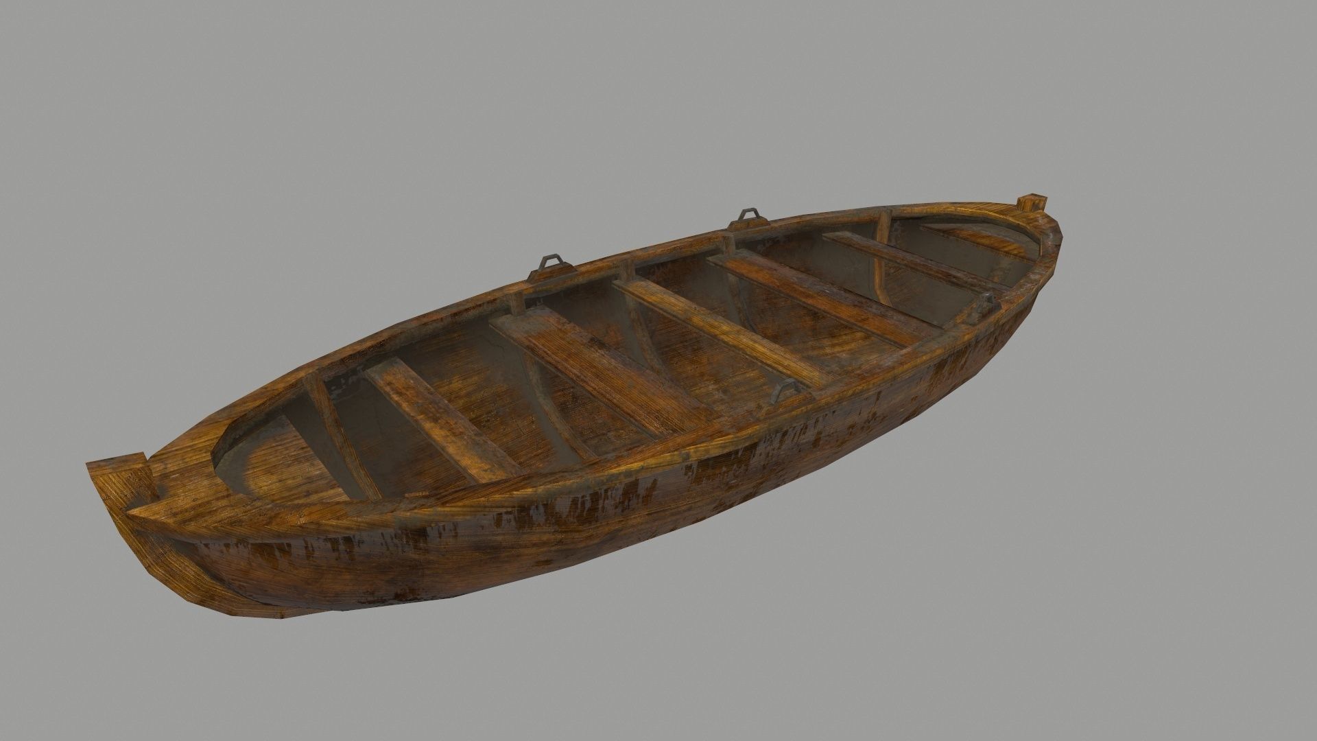 boat 3 wooden Low-poly 3D model_1