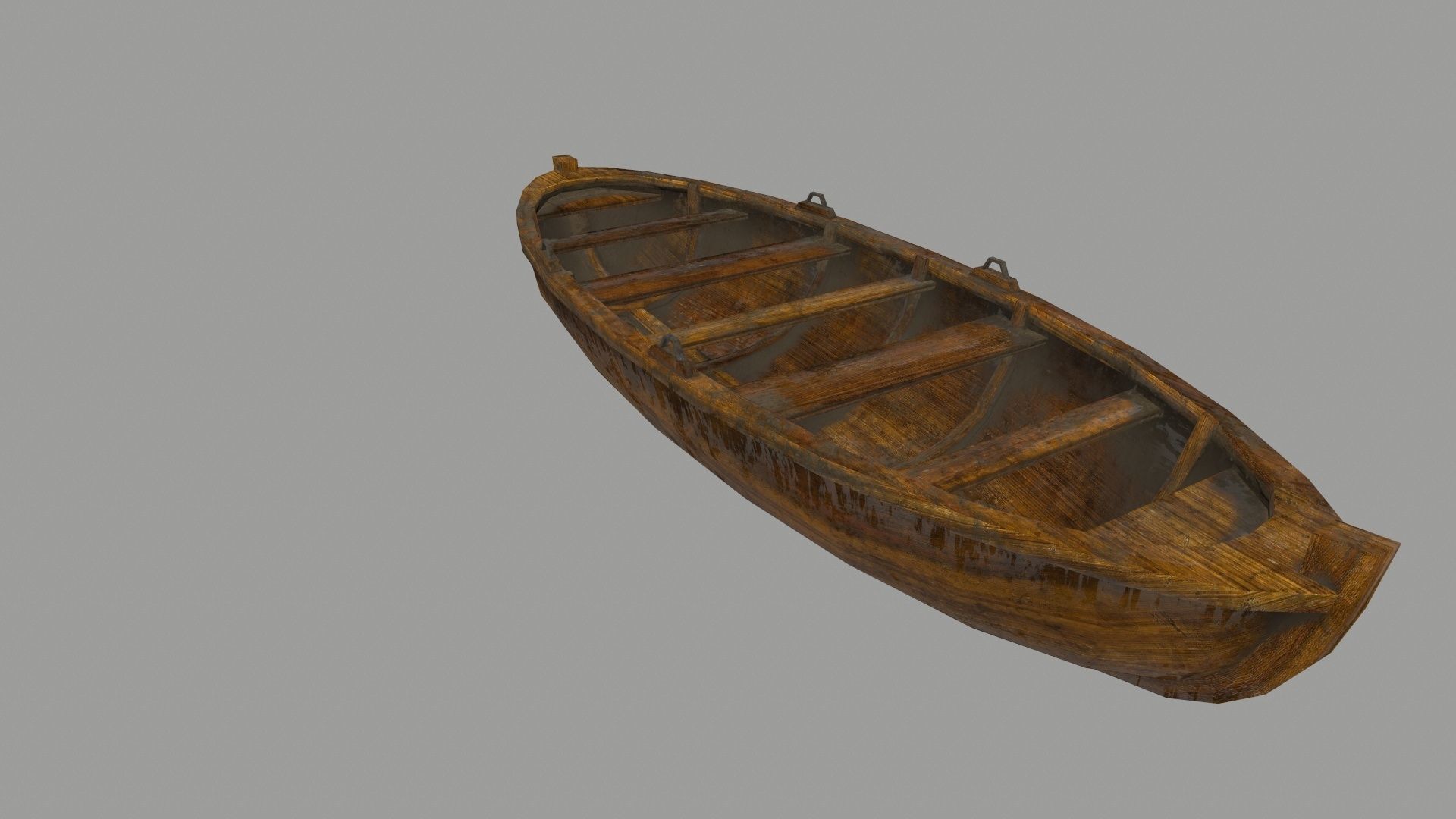 boat 3 wooden Low-poly 3D model_4