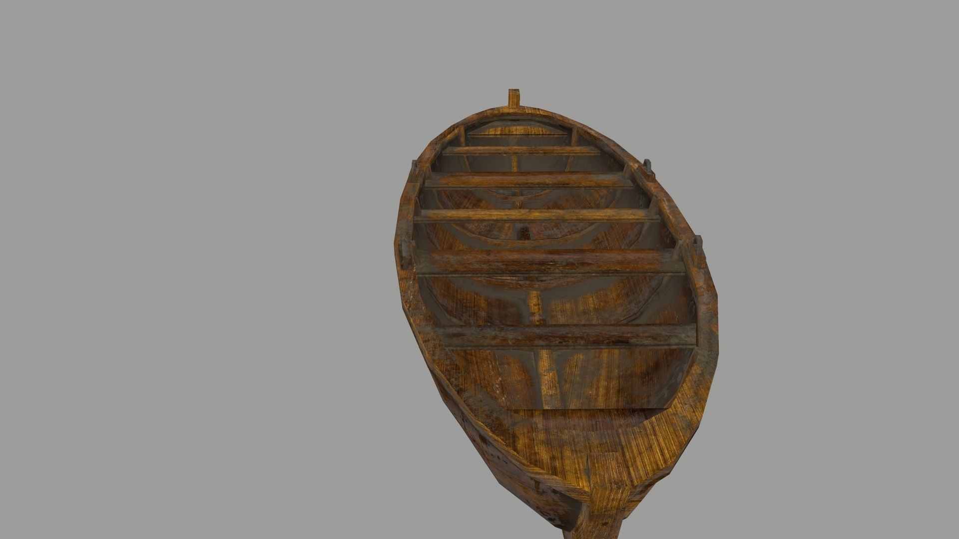 boat 3 wooden Low-poly 3D model_9