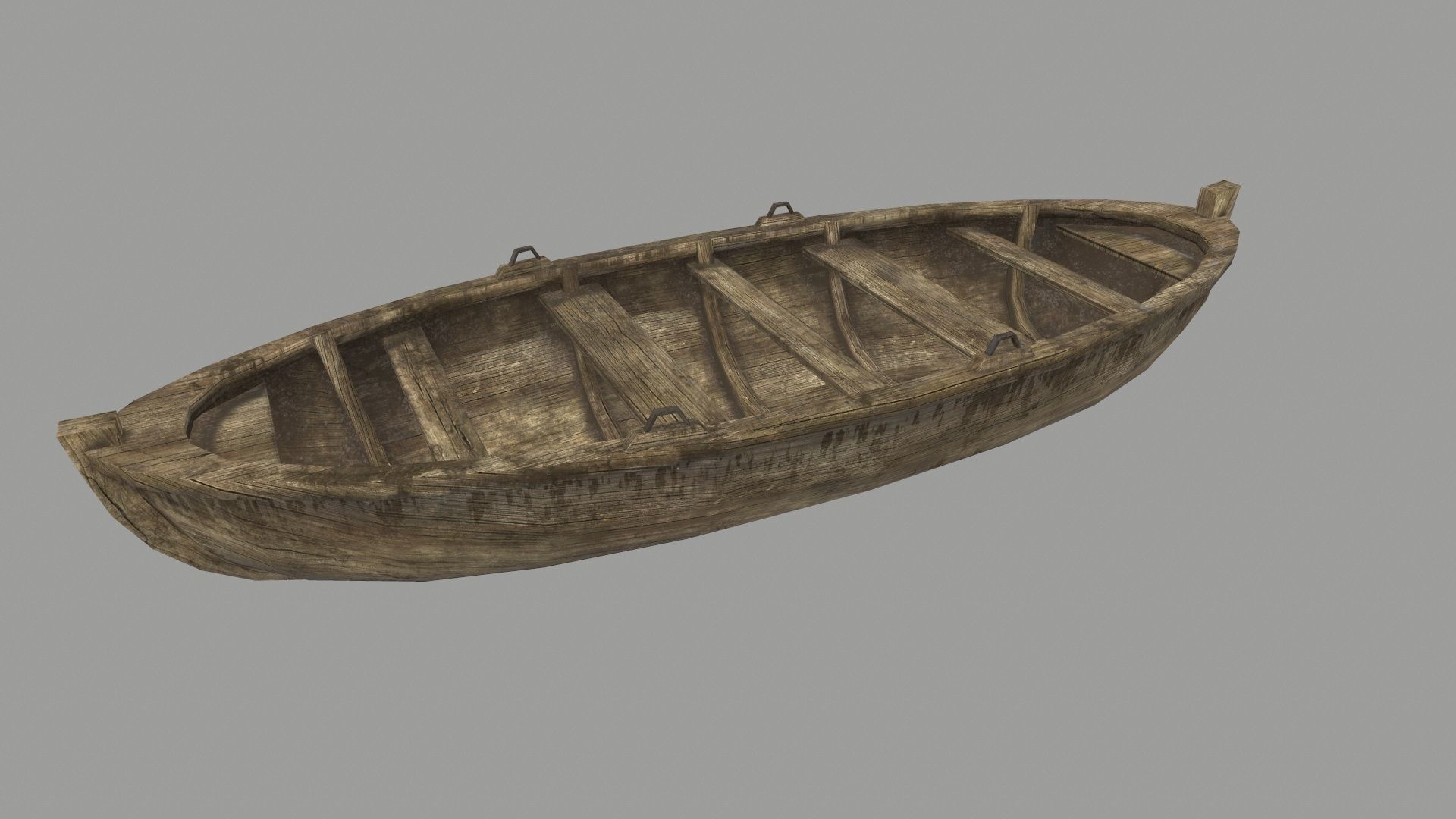 boat 4 wooden Low-poly 3D model_9