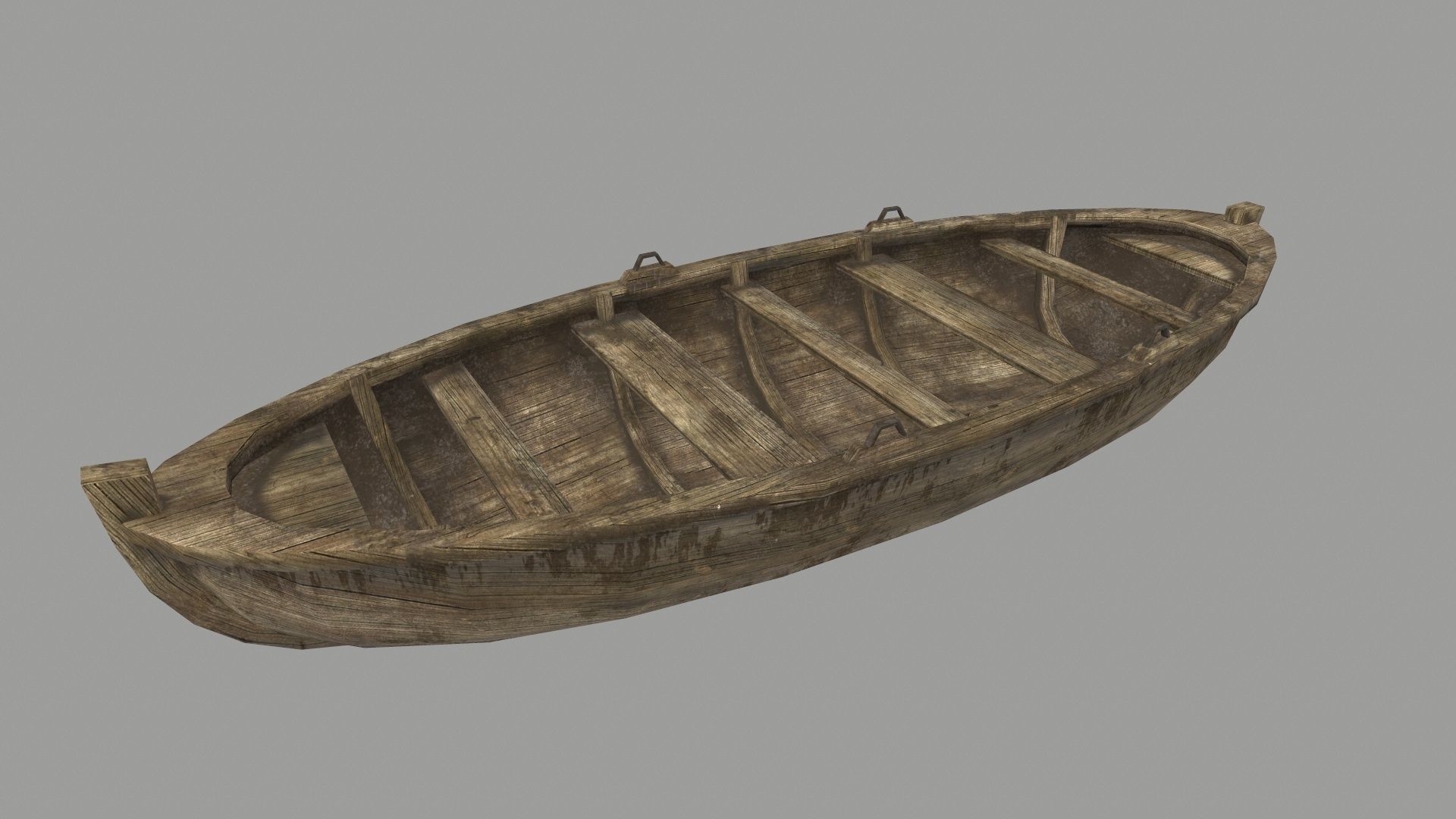 boat 4 wooden Low-poly 3D model_3