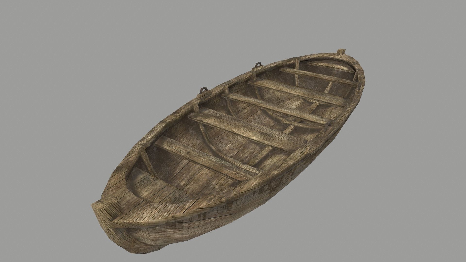 boat 4 wooden Low-poly 3D model_4