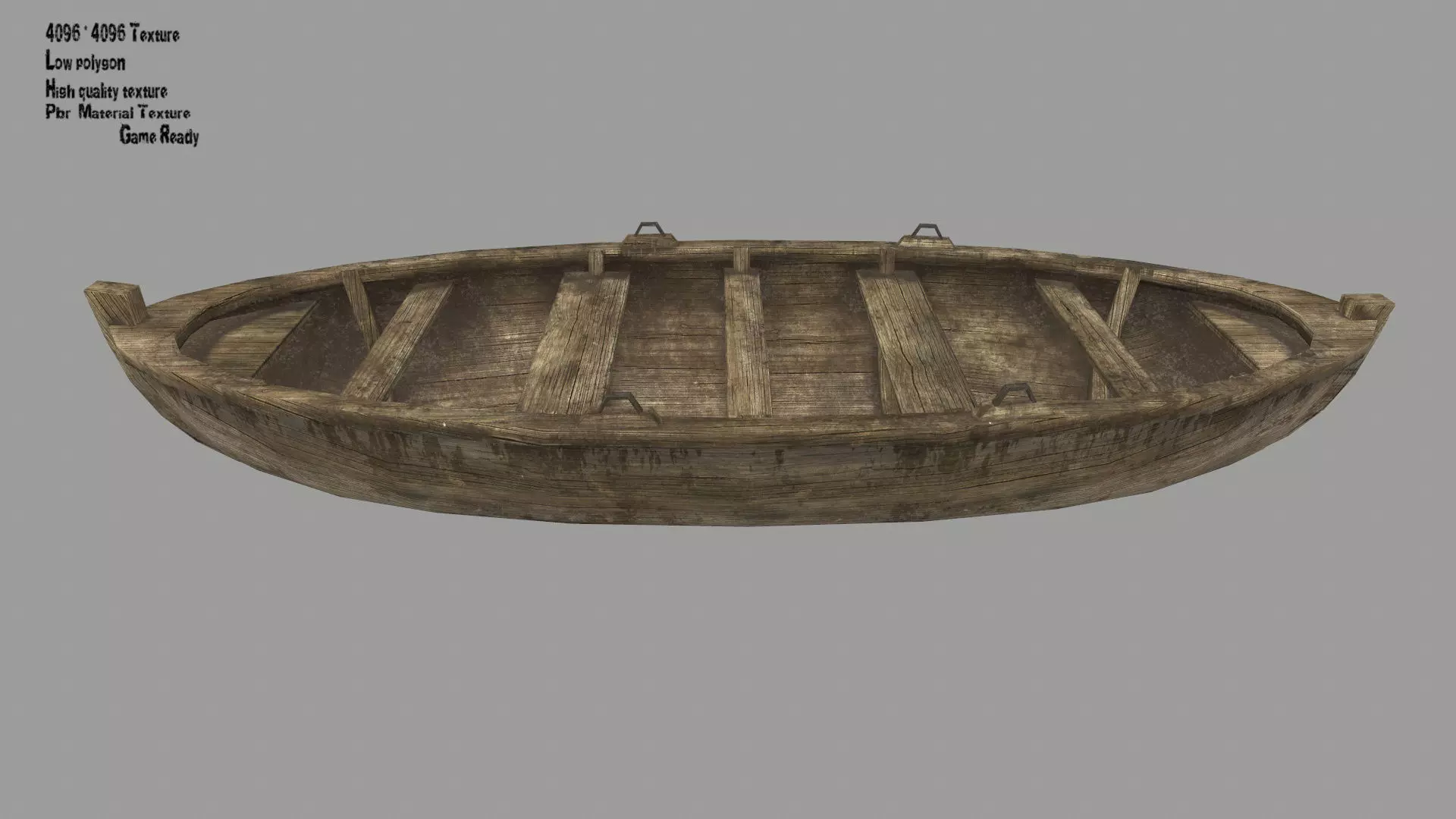 boat 4 wooden Low-poly 3D model_0