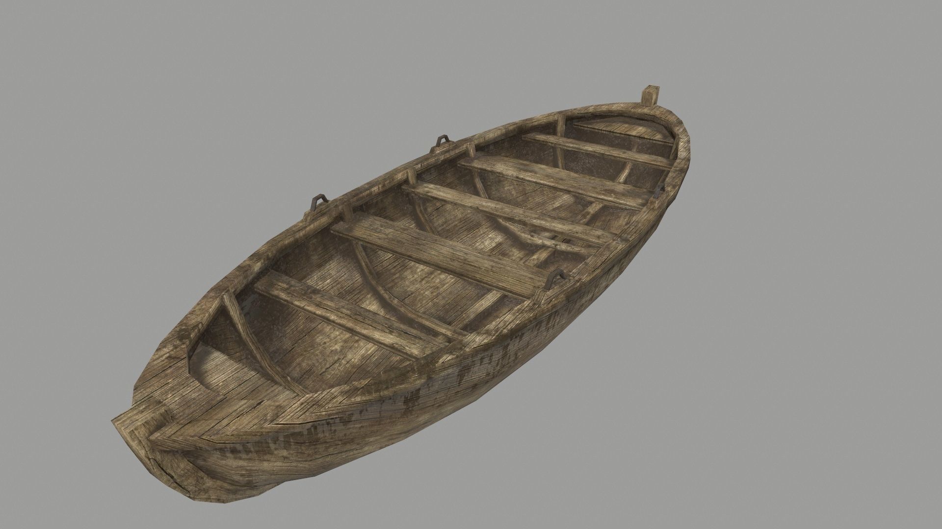 boat 4 wooden Low-poly 3D model_10