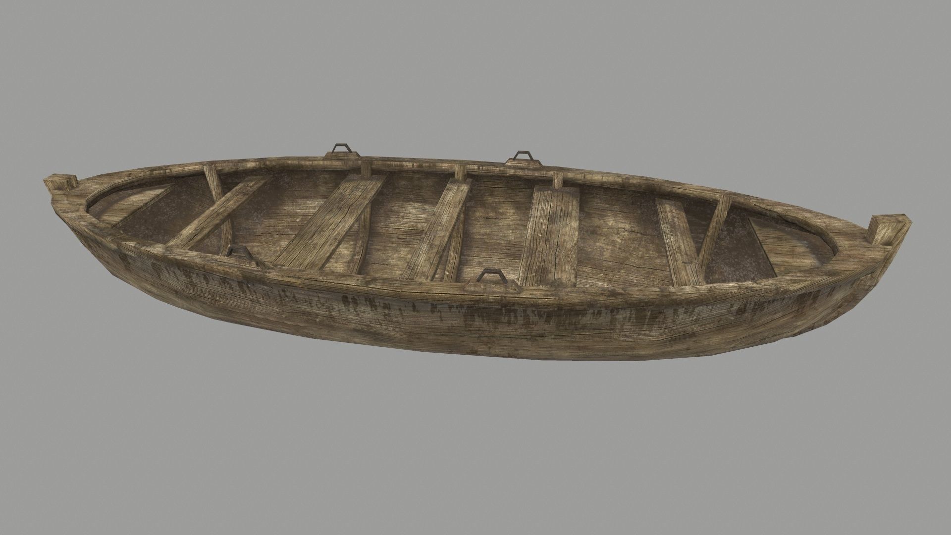 boat 4 wooden Low-poly 3D model_8