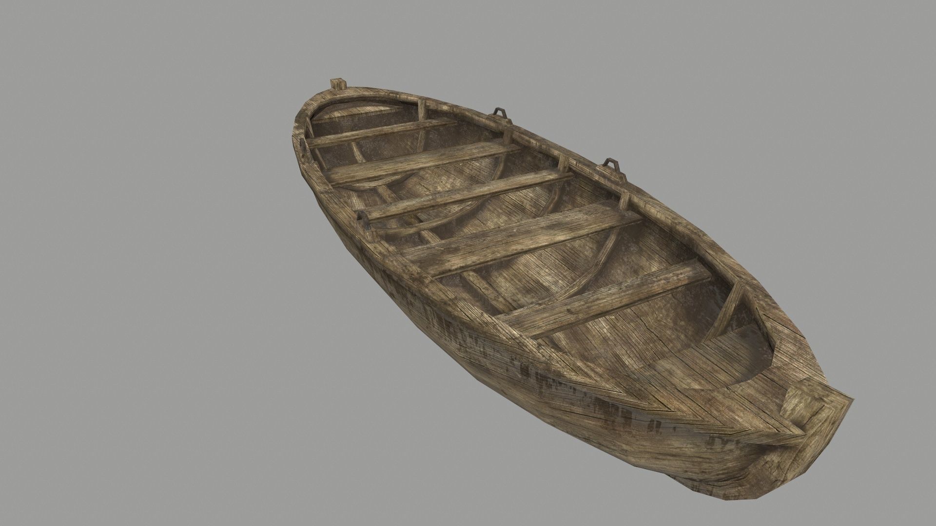 boat 4 wooden Low-poly 3D model_6