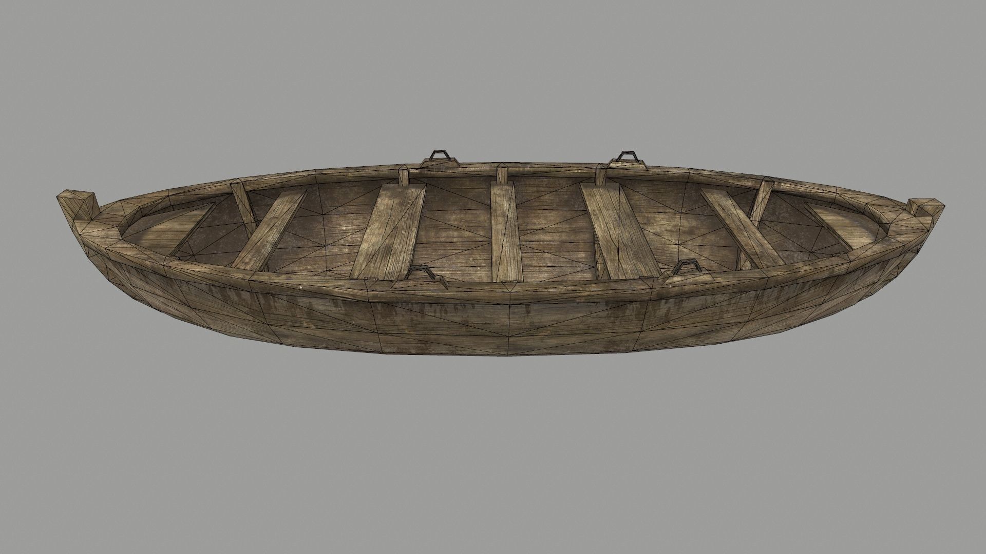 boat 4 wooden Low-poly 3D model_1
