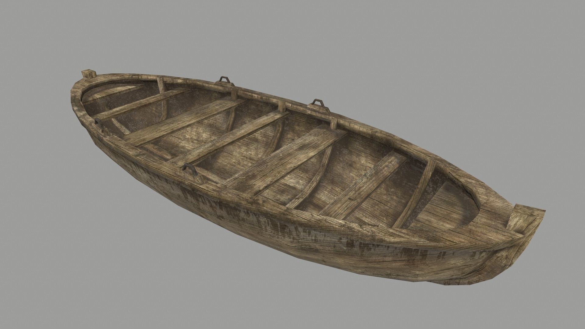 boat 4 wooden Low-poly 3D model_7