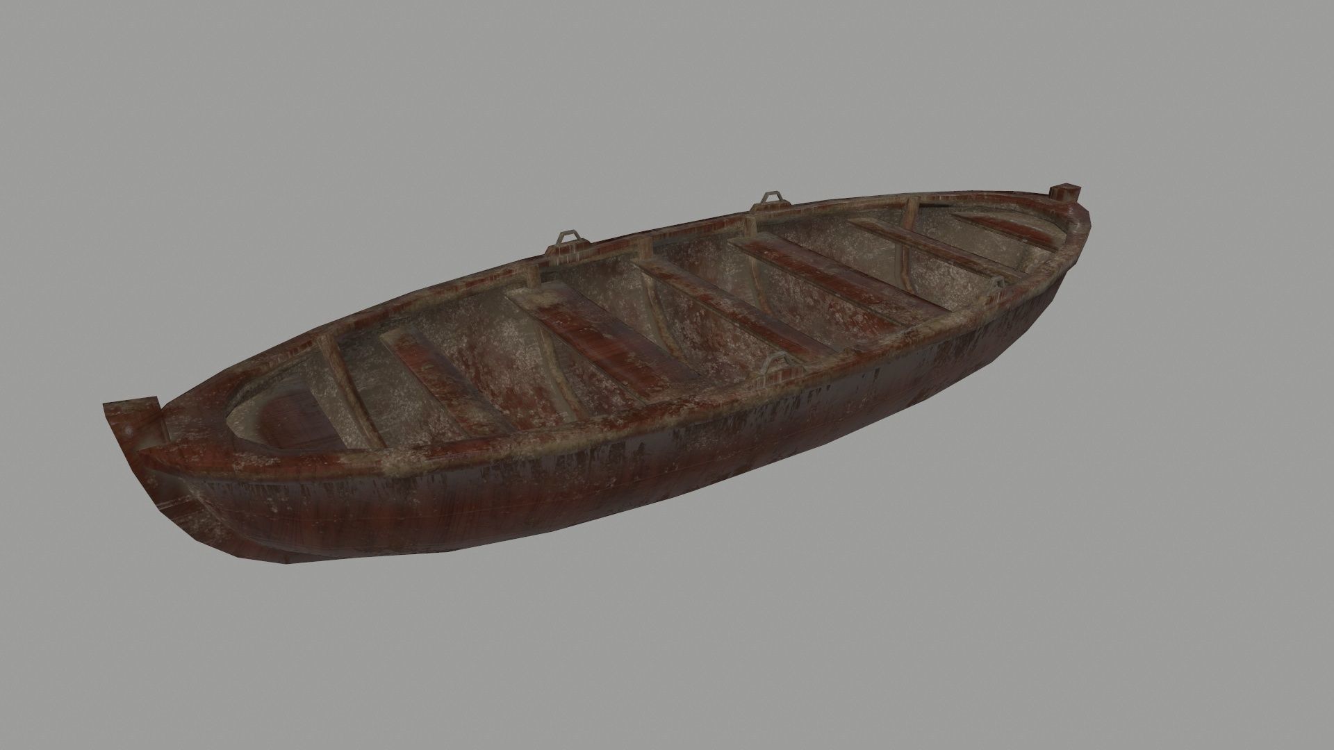 boat 5 old wooden Low-poly 3D model_3