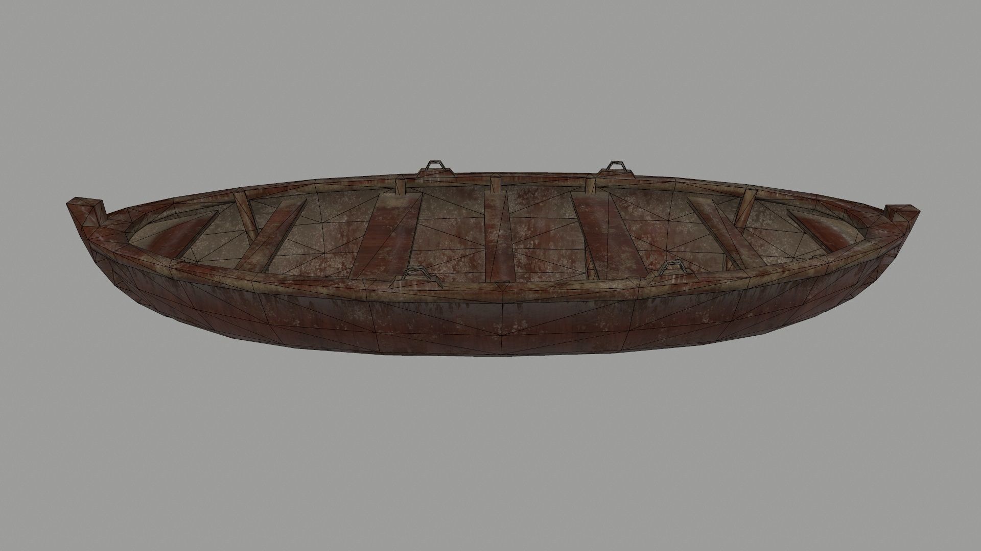 boat 5 old wooden Low-poly 3D model_2