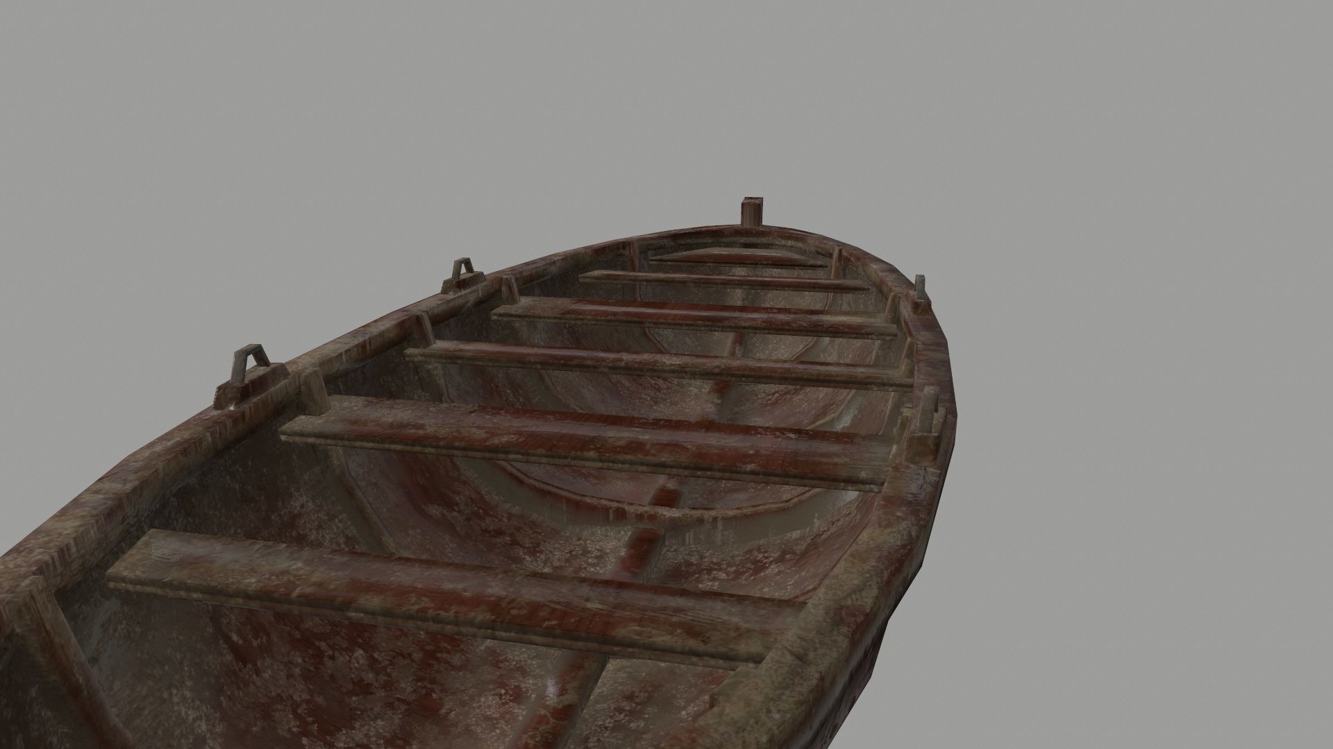 boat 5 old wooden Low-poly 3D model_16