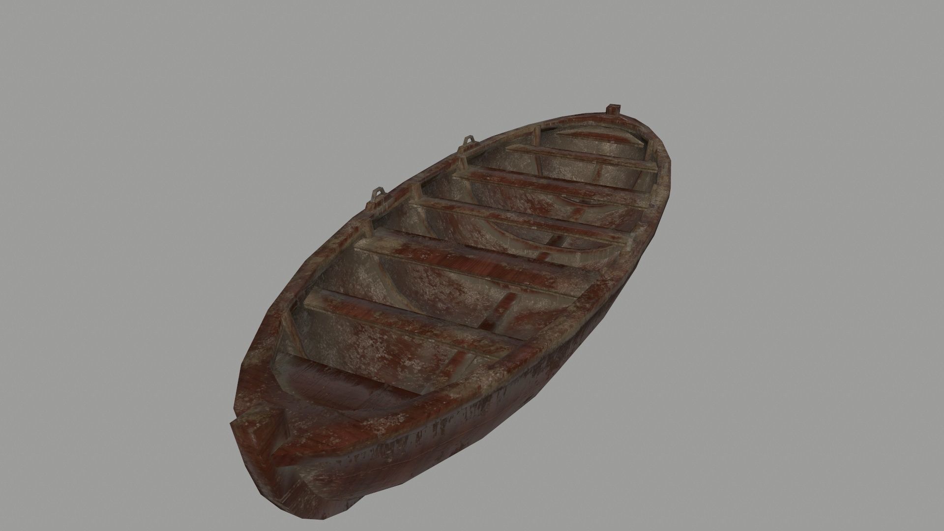 boat 5 old wooden Low-poly 3D model_4