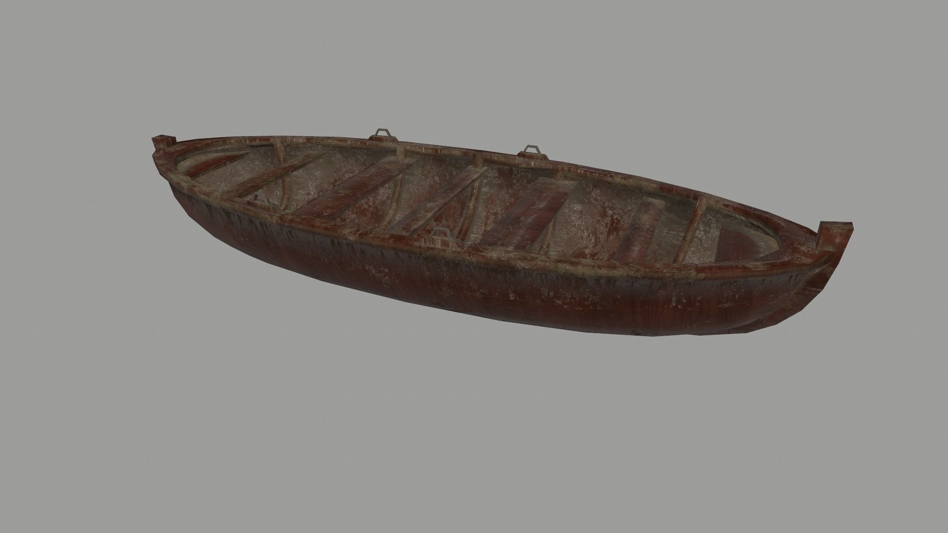 boat 5 old wooden Low-poly 3D model_7