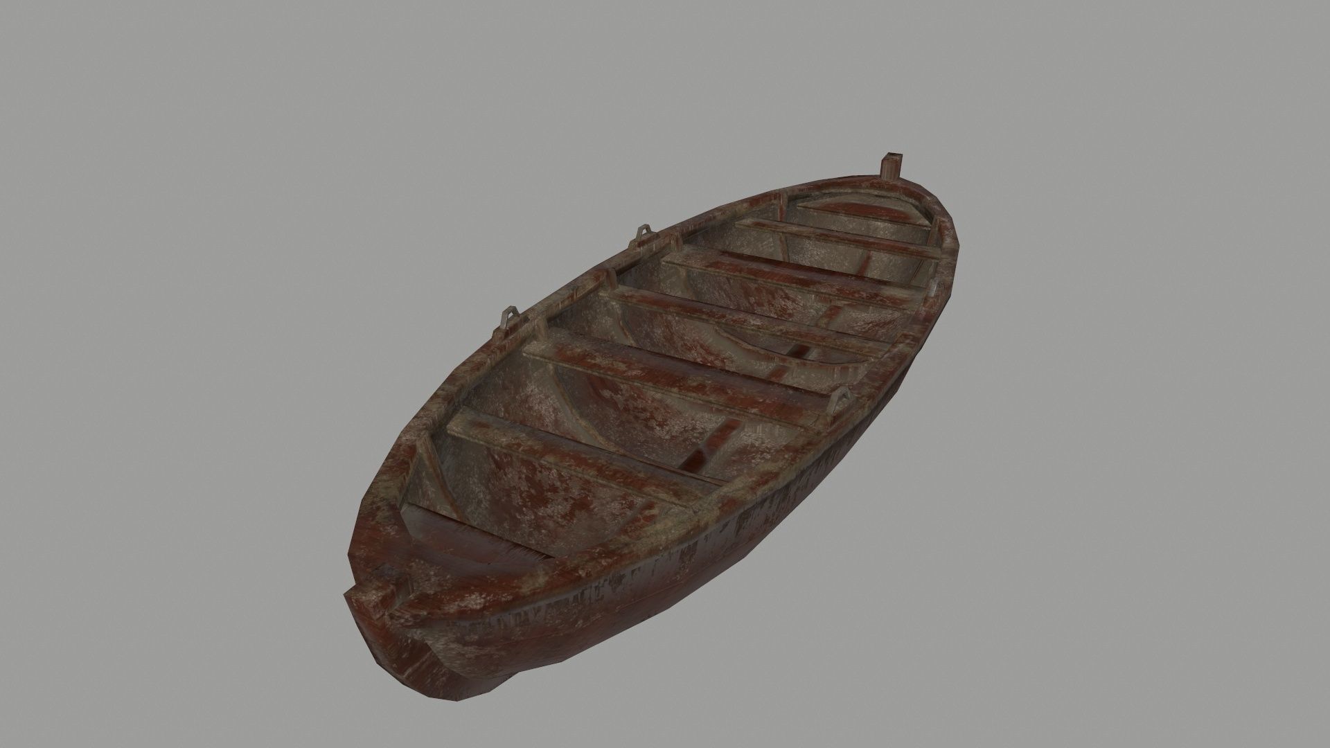 boat 5 old wooden Low-poly 3D model_9