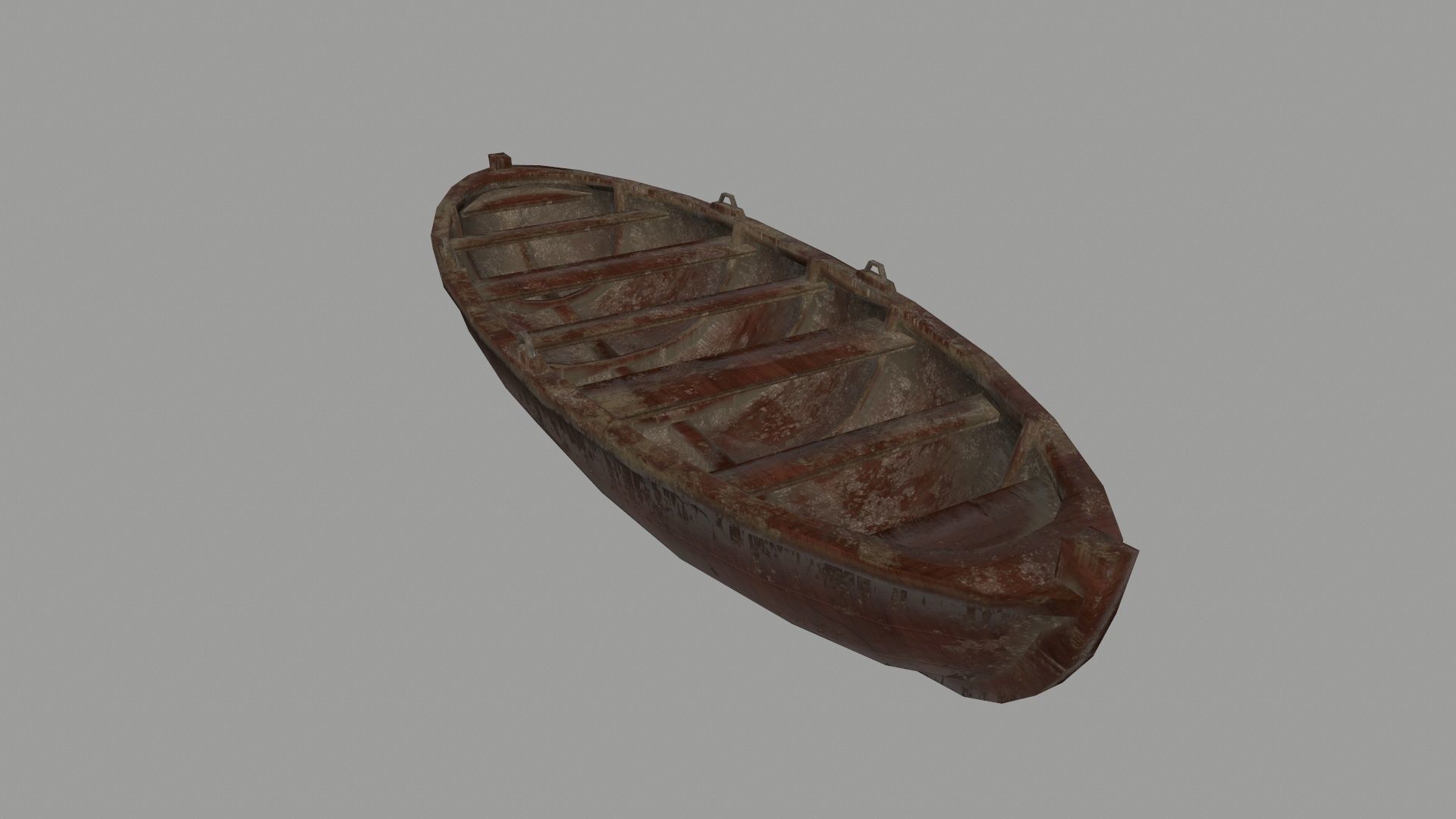 boat 5 old wooden Low-poly 3D model_6