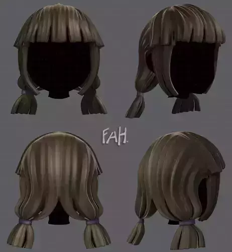 3D Hair style for girl V14