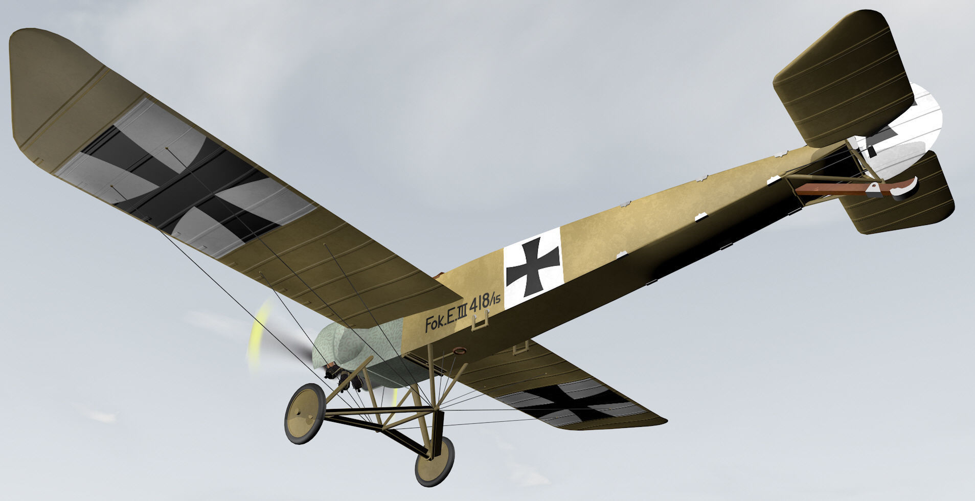 Fokker E-I and E-III Eindecker 3D model_14