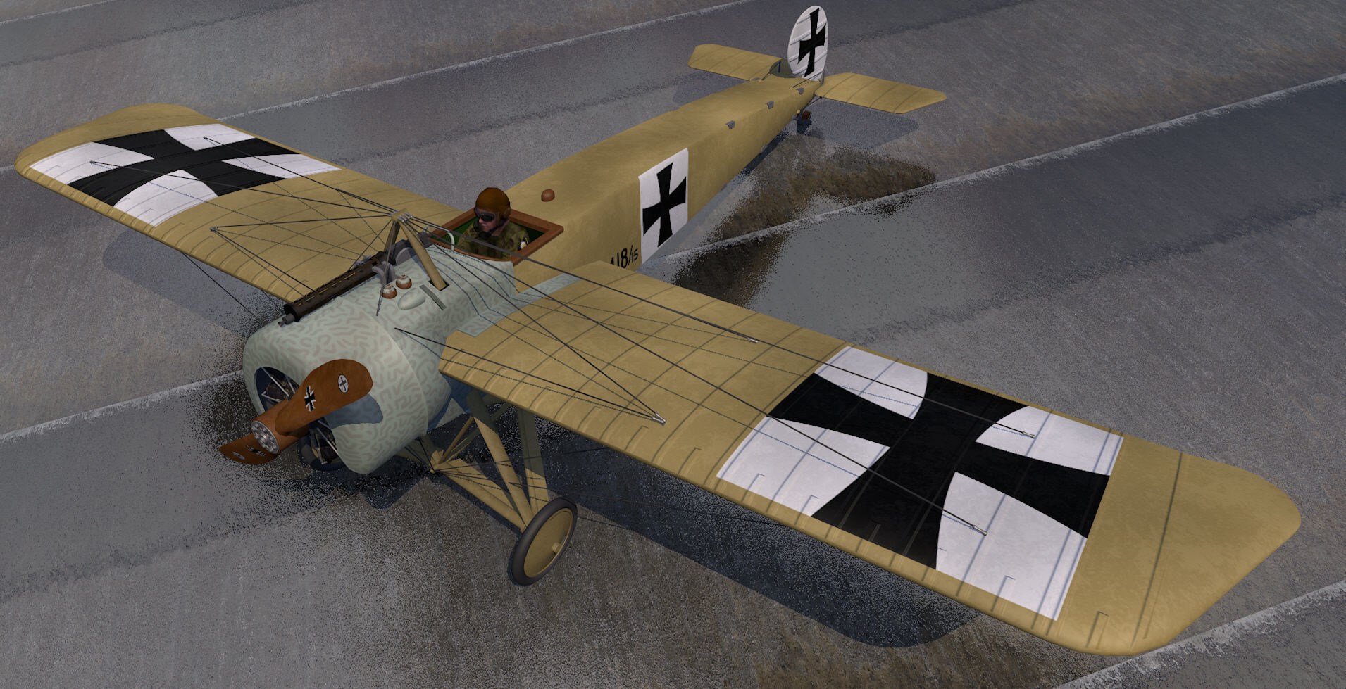 Fokker E-I and E-III Eindecker 3D model_3