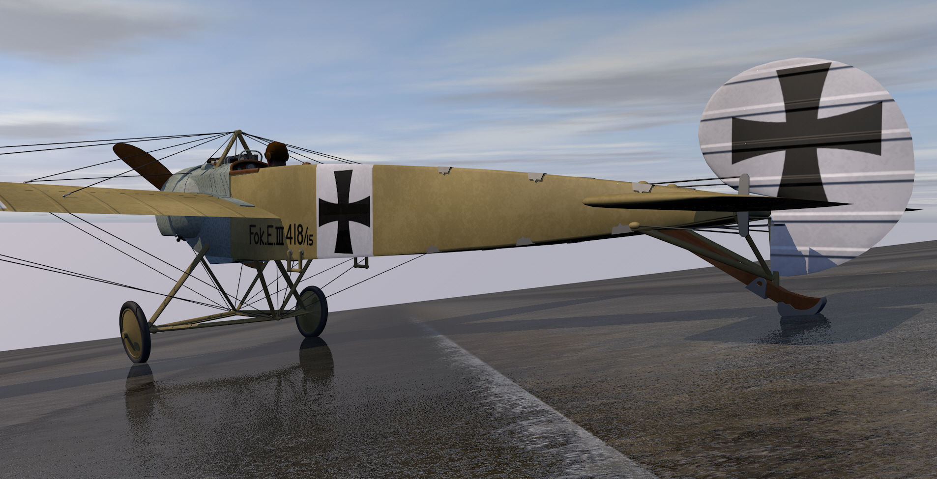 Fokker E-I and E-III Eindecker 3D model_8