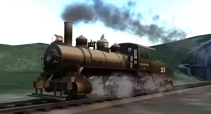 OMAHA 0-6-0 - Switching Locomotive - ANIMATED 3D model