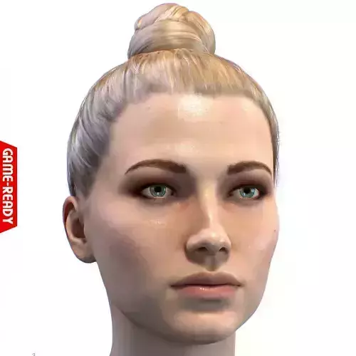 Average Caucasian Female Head Low-poly 3D model