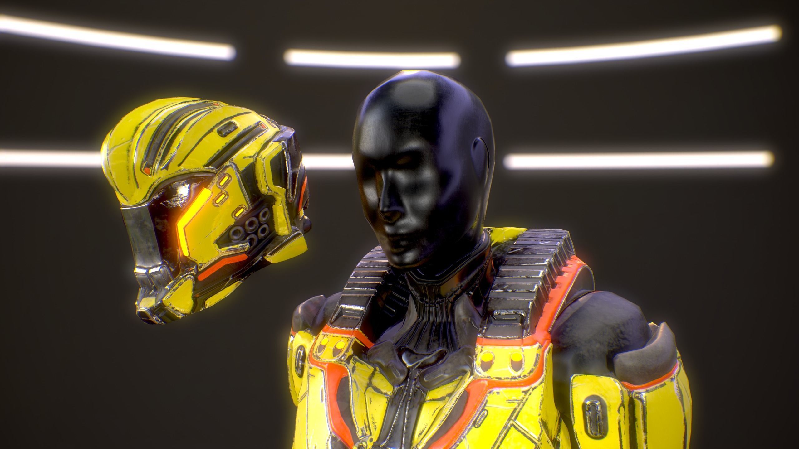 Sci-Fi Armor 5 Low-poly 3D model_19