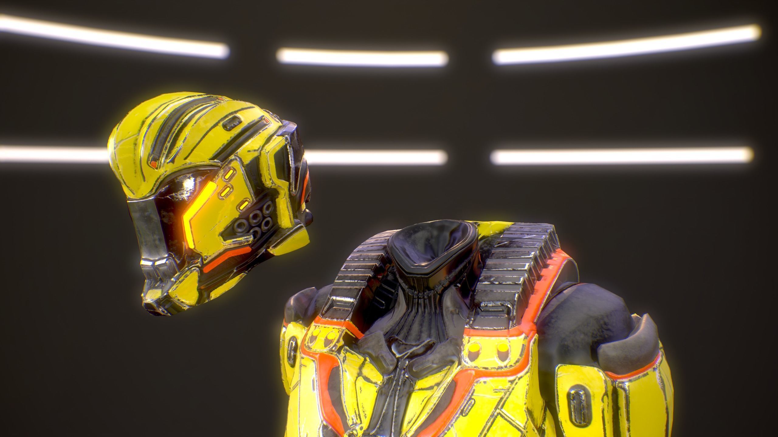 Sci-Fi Armor 5 Low-poly 3D model_18