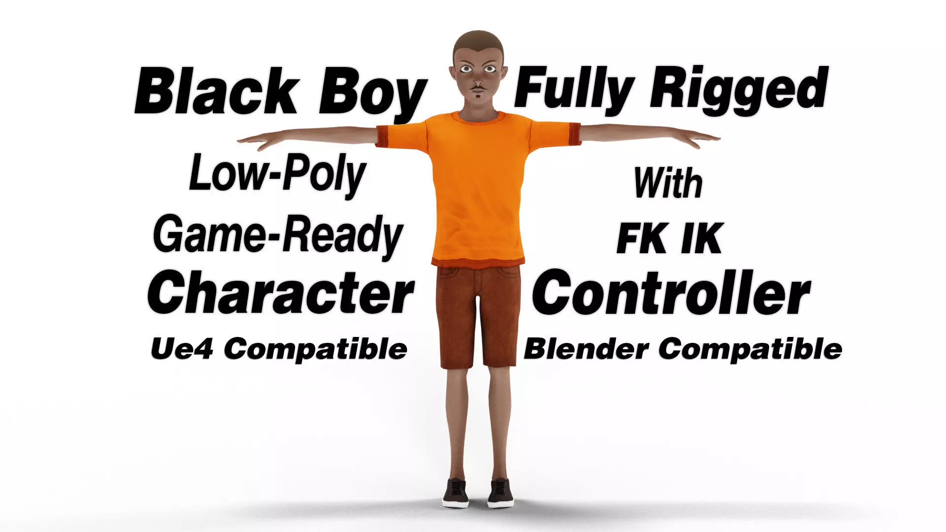 Black Boy Lowpoly Free low-poly 3D model