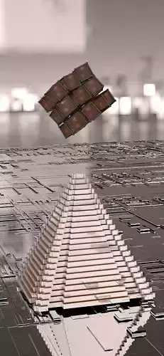 Pyramid and Cube Animation 3D model