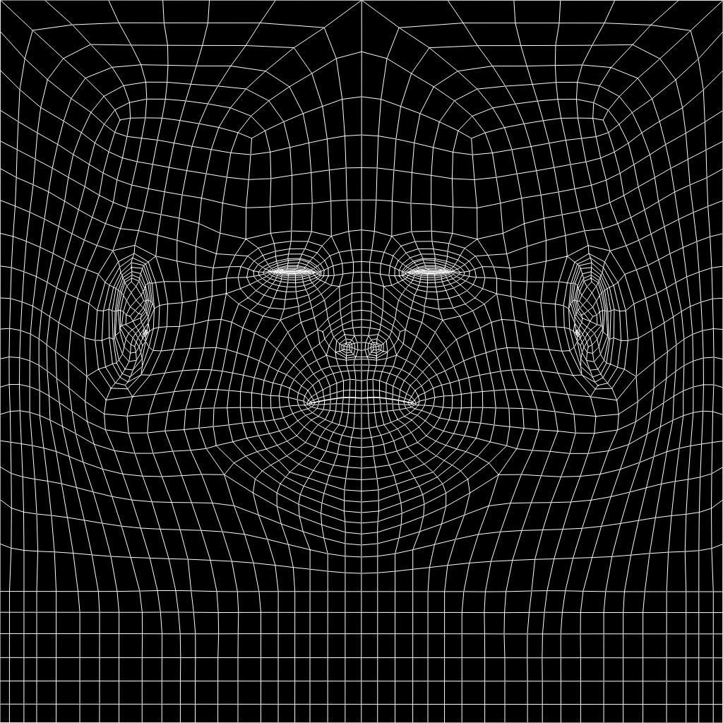 Average Caucasian Female Head Basemesh 3D model_12