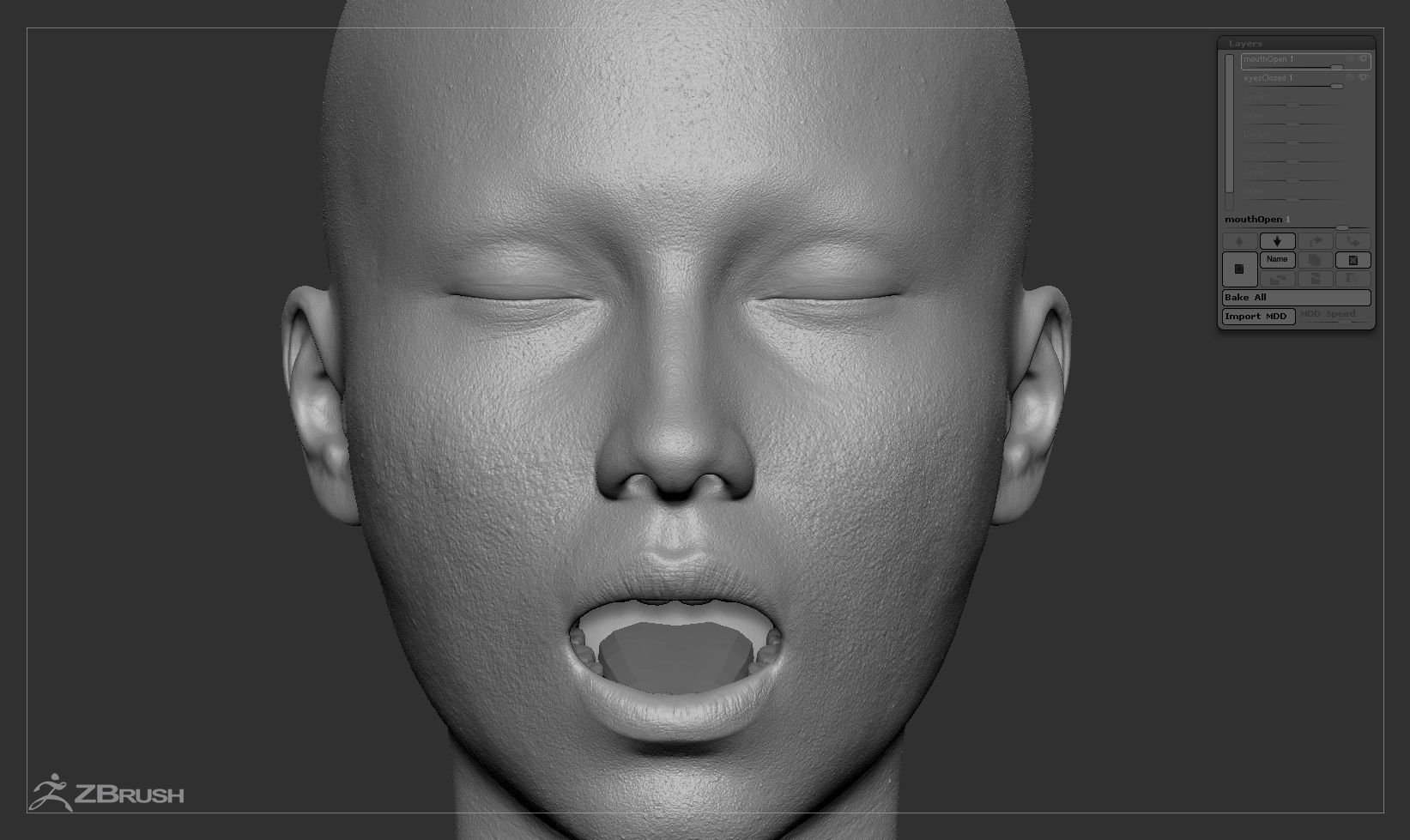 Average Caucasian Female Head Basemesh 3D model_5