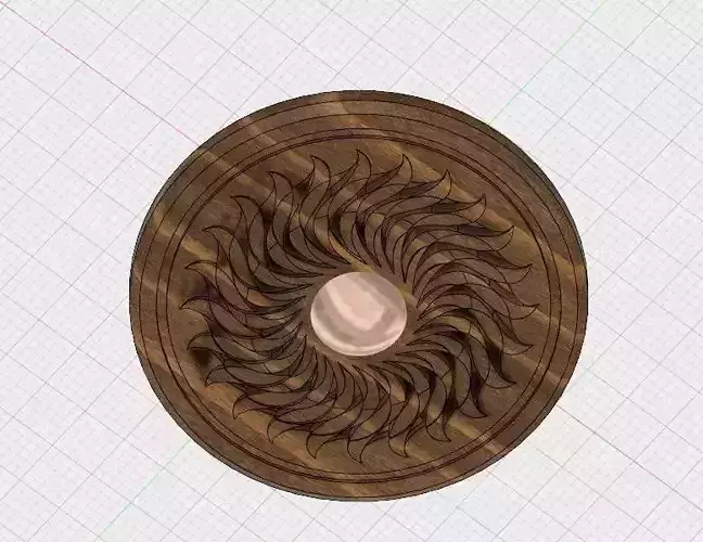 Wooden Sun Symbol